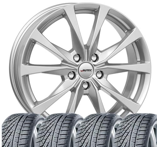 4 Winterräder Allwetter Brixen 6,5x16 ET 41 5x112 Brillantsilber mit 205/60 R16 96H HAN Kinergy 4S 2 H750 XL M+S 3PMSF