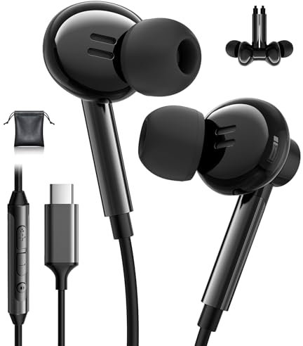 Auriculares USB C para Samsung S23 S24 Ultra A55 iPhone 15 Auriculare con Cable Tipo C HiFi Cascos USB C Magnético Auriculares Tipo C para iPhone 16 Samsung A35 A54 S21 S22 S23 FE iPad 10 Air 2024
