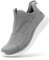 FitVille Schuhe Slip On Herren Weit Slip ins Hands Free Slipper Sportschuhe Weite H Leicht Atmungsaktiv Hellgrau 42 EU Weit