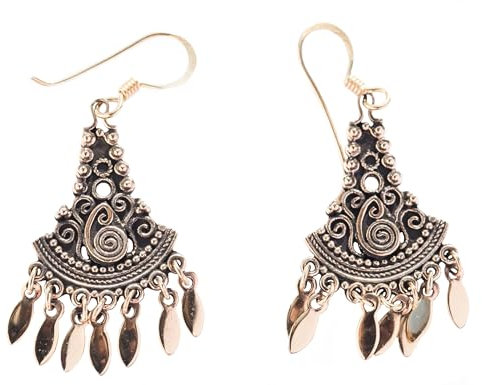 Damen Ohrringe LUNA 4.7 cm Wikinger Schmuck Handarbeit Bronze