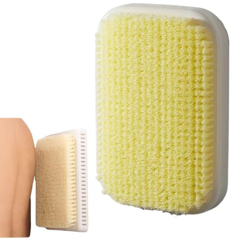 Shower Back Scrubber Wall Mounted, 8x12inch Hands-Free Shower Back Scrubber, Soft Bristle Back Body Brush, Exfoliating Brush for Men Women