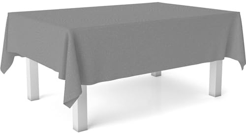 ECOMMERC3 Wachstuchtischdecke 260x140 cm PVC abwaschbar | Grau | Strapazierfähiges PVC-Gewebe - fleckenabweisend - leicht zu reinigen - für drinnen & draußen - Qualität aus Spanien