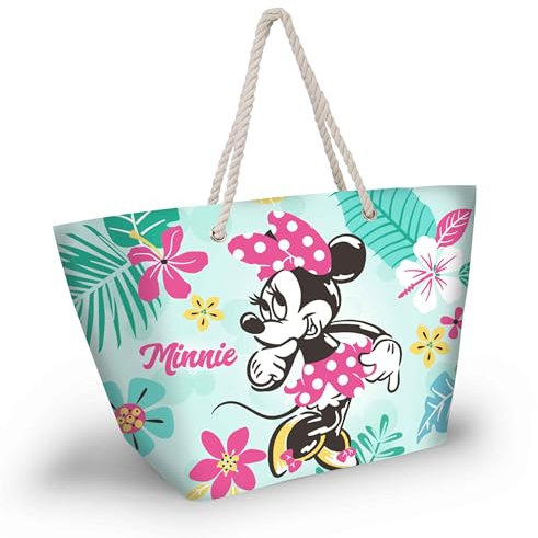 Disney Minnie Maus Tropic-Soleil Strandtasche, Grün, 52 x 37 cm