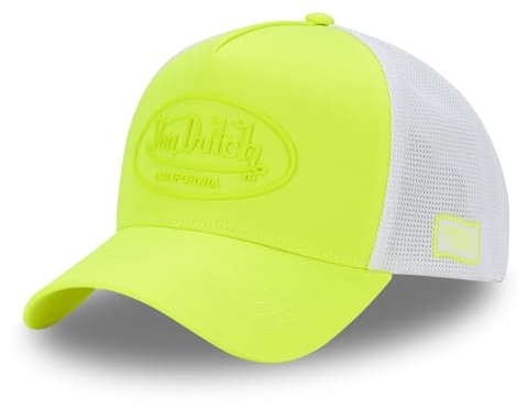 Von Dutch Kappe für Damen & Herren, verstellbar, Trucker-Kappe, Neon, Neongelb/Weiß, One size