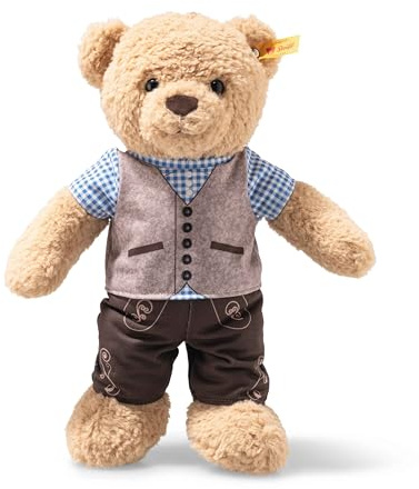Steiff Kuscheltier Ben Teddybär in bayrischer Tracht, Süßes Stofftier, Kinder, Jungen & Mädchen, Friends, Plüschtier 30 cm, Beige, 988684