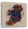 Relief Landkarte Irland Karte 1855 Maßstab 1:2000000 – Irland Topographische 3D-Karte als XXL Leinwandbild Quadratisch – Wandkarte für Reiseliebhaber Geschenkidee (30x30 cm)