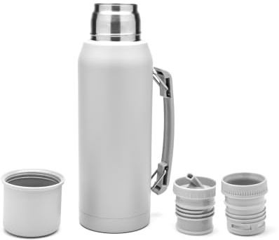 BALIBETOV 1000 ml Termo para Mate – Termo, 2 Picos Vertedores Intercambiables – Aislado al Vacío – Doble Pared – Libre de BPA – Mantiene la Temperatura hasta 12 Horas