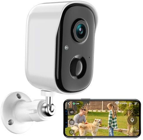 RADCLO Wireless Outdoor Security Camera, 2K Battery Powered CCTV with AI Motion Detection, Siren & Spotlight, WiFi Surveillance for Home, Indoor/Outdoor Use, 2-Way Talk, Night Vision, IP65, Cloud/SD