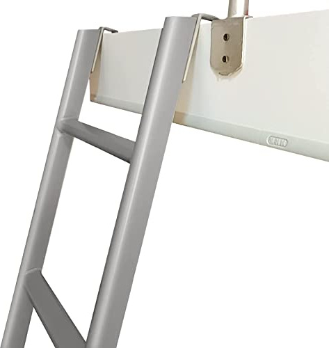 GAOXIONG Escalera de litera Plateada para Autocaravana, con 4 Ganchos, Ideal para lofts o Camas elevables, Ideal para autocaravanas, caravanas, dormitorios, Adolescentes y Adultos, fácil de Desmontar