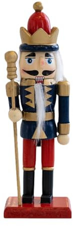 Ruarby Cascanueces de madera clásica, artesanía, rey soldado, juguete de 16 cm, adorno de Navidad, marionetas, festivales, decoración de fiesta