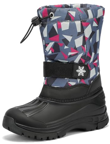 Kricely Boys Wellies Kids Snow Boots Boys Girls Winter Boots Walking Shoes Rain Boots