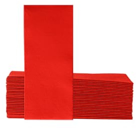 VelaHub Soft Point 50 Servietten, 1/8 Falten, Hochwertige, Einwegserviette, 32x38 cm, Rot