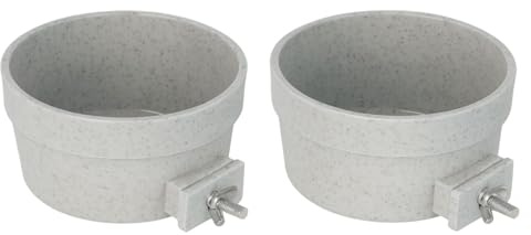 Large Quick-Locking Parrot Food or Water Bowls - Pack of 2 - Bird-Proof Bowls with Secure Cage Mounting, Mess-Free Feeding for Cockatoos, Macaws & More