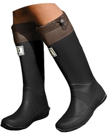 Richymfa Stivali Pioggia Donna Alti Antiscivolo Stivaletti Impermeabili Leggere Stivaletto da Lavoro Resistenti Giardinaggio Scarpe Tinta Unita Stivali Alti Outdoor Stivali Acqua Invernali Colorati