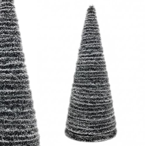 HORO.ES - Árbol de Navidad Plegable Negro Nieve Verde Pino Blanco Nieve tamaño 150CM - 180CM Árbol de Navidad Plegable Flocado predecoradas para el Hogar, Dormitorio, Comedor (Negro/Blanco, 180CM)