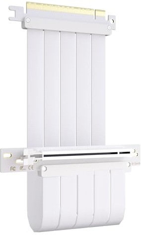 GLOTRENDS 250 mm PCIe 4.0 X16 Riser-Kabel in Weiß für PCIe 4.0/3.0-GPUs, wie z. B. GeForce RTX 40/30-Serie und AMD Radeon RX7000/RX6000-Serie usw.
