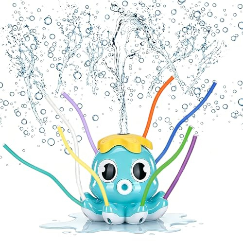 Wassersprinkler, Outdoor Garten-Sprinkler, Wasserspielzeug Outdoor Spielzeug, Wassersprinkler Oktopus mit spritzenden Schläuchen, Sprinkler Spiele für Kinder, Wasserfontäne für Sommer & Garten