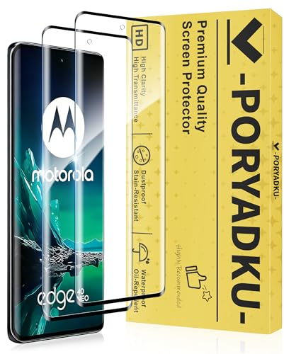 2 Pack for Motorola Edge 40 Neo Screen Protector 3D Curved Glass | Fingerprint Compatible, HD Clear, Scratch Resistant, Smooth Touch, Case Friendly, Bubble-Free Installation