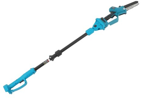 Motosega telescopica 2 in 1, 1000 W, motosega a batteria con motore brushless, lama da 6 e 8 pollici, spessore di taglio massimo 15-20 cm, velocità della catena 10 m/s, serbatoio dell'olio da 20 ml