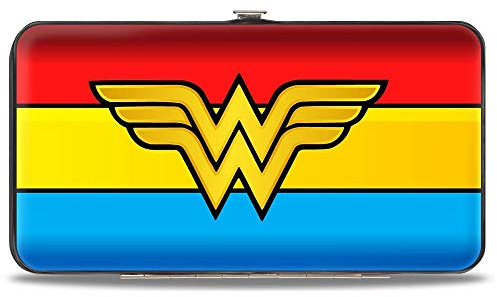 Buckle-Down Hinge Geldbörse – Wonder Woman Logo/Streifen rot/gelb/blau