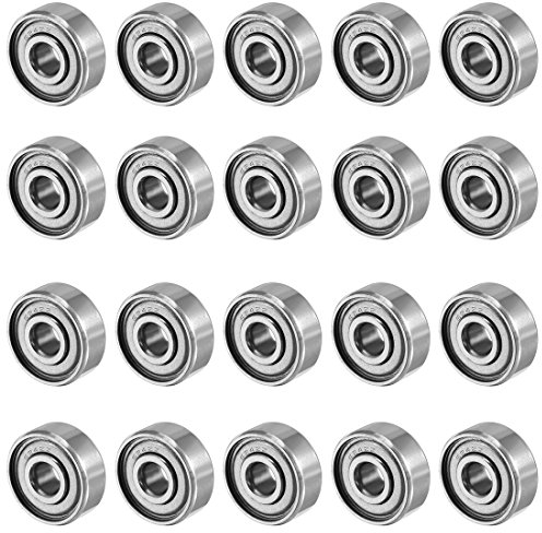 sourcing map 20 Stück 624ZZ 4mmx13mmx5mm Doppelt Geschirmte Miniatur Tief Rille Kugellager Kugellager Rollenlager Skateboard Bearings Skateboard Kugellager Mini Kugellager Bearings