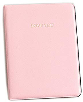 JXE Fotoalbum, Motiv: Love You, PVC, für Fujifilm Instax Wide 300/210, 12,7 cm Sofortbildfilme (32 Taschen) Pink