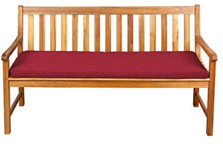 Gutekissen® Sitzkissen für Bank, Gartenschaukeln, Sitz, glatt. FK5 (180x50x5, Rot)
