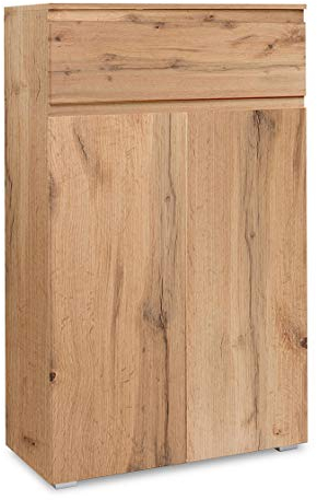 Newfurn Sideboard Kommode Natur Anrichte Highboard Mehrzweckschrank II 80x131x 40 cm (BxHxT) II [Nikita.Seven] in Dekor Honig Eiche/Dekor Honig Eiche Wohnzimmer Schlafzimmer Esszimmer