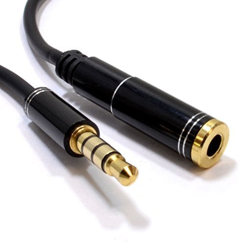 kenable Profi 4 Polig TRRS Metall 3,5 mm Klinkenstecker Headphone/Headset Verlängerung Kabel 0,5 m [0.5 Meter/0,5m]