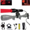 Hunting Torch, 350 Yards Predator Light Zoomable Tactical Hunting Led Flashlight Coyote Varmint Hunt Torches with Pressure Switch, Rail & Scope Mounts, Battery and Charger (Red Light)