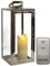 Dekovita Edelstahl-Laterne - 50cm Gartenlaterne mit 18cm Outdoor LED Kerze in Creme-Weiß mit Timer Fernbedienung