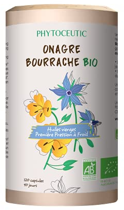 Phytoceutic Huile Duo Onagre/Bourrache Bio 120 Capsules 120 Unités