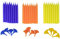 Dr. Oetker Maus-Kerzen DieMaus, farbige Geburtstagskerzen, Farbkerzen für Kuchen und Torten, hochwertige Kuchenkerzen (Farbe: Orange, Blau, Gelb), Menge: 1 x 24 Kerzen, 1 x 12 Halter