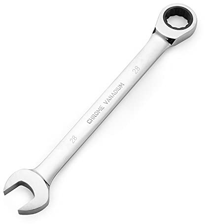 FLZOSPER 6-32mm Metric Ratchet Wrench,Box End Head 72-Tooth Ratcheting Combination Wrench Spanner (28mm)