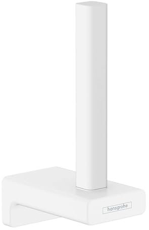 hansgrohe AddStoris - Ersatzpapierrollenhalter, Toilettenpapierhalter für Wandmontage, Klopapierhalter, verdeckte Befestigung, Badezimmer Zubehör, Mattweiß, 41756700