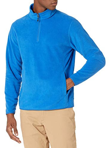 Amazon Essentials Giacca Invernale in Pile con Zip Corta Uomo, Blu Cobalto, M