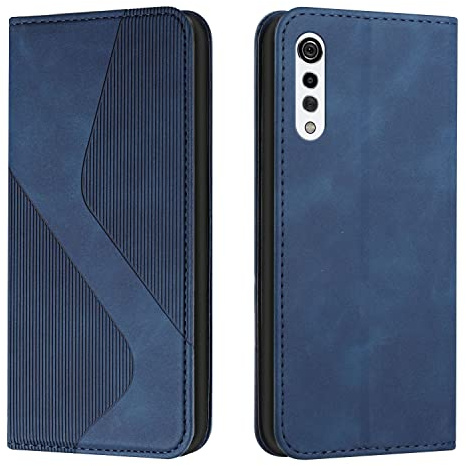 Mo-Somnus Kompatibel mit LG Velvet/G9/G900 Hülle, Magnet PU Leder Flip Wallet Case Tasche Handyhülle, Stoßfeste Schutzhülle LG Velvet/G9/G900 Brieftasche Klapphülle mit [Kartenfächer] (Blau)