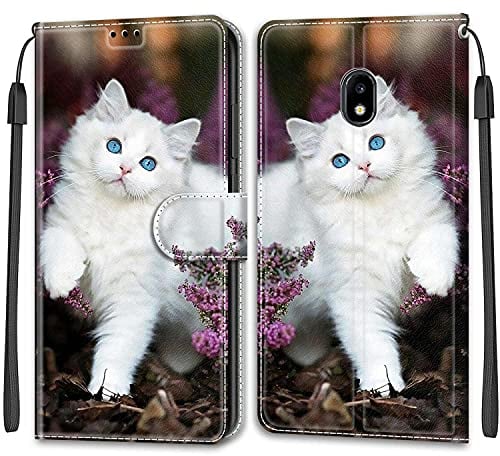 Feyten Compatible with Samsung Galaxy J3 2017/J330 Case, Shockproof Wallet Case for Samsung J3 2017/J330 Case with Card Holder, PU Leather Phone Case Kickstand Magnetic Flip Cases Cover (Cat 2)