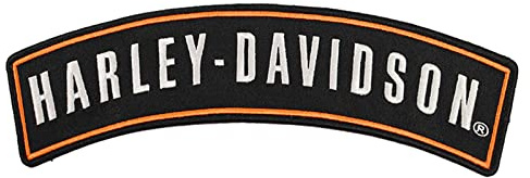 Harley-Davidson 10 in. Embroidered H-D Text Back Emblem Sew-On Patch - Black