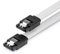 deleyCON 60cm SATA 3 Kabel Nylon 6 Gbit/s Datenkabel SATA III Anschlusskabel Serial ATA Verbindungskabel für Mainboard & Festplatte HDD SSD 2 S-ATA L-Stecker Gerade Weiß