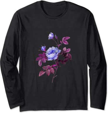 Blauer Rosen-Schmutz-Blumen-Garten Langarmshirt