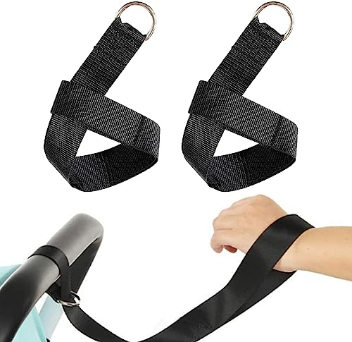 2Pcs Handschlaufe Kinderwagengurt, Sicherheitsgurte Handgelenkschlaufe, Handgelenk Sicherheitsgurt, LäNgenverstellbare Kinderwagen, Sicherheitsschlaufe, Schwarz
