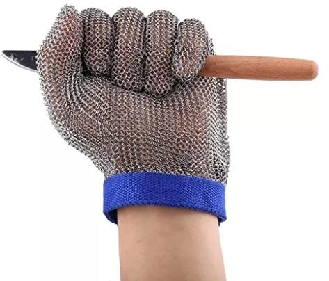 Samnuerly Schnittschutzhandschuhe, schnittfeste Schutzhandschuhe für die Küche zu Hause, Kettenhemd-Schutzhandschuhe aus Edelstahl, Spülmaschinensicherheit (Größe: 1 Stück/M)