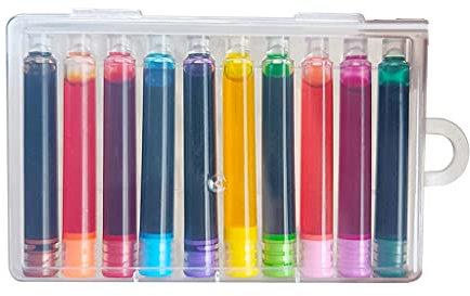 10 Stück Universal Tintenbeutel Ersatznachfüllung Nachfüll Tintenpatrone 10 Farben Aufbewahrung In Einer Durchsichtigen Box Für Studentenreisen Tintenbeutel Universal 10 Stück 10 Farben Aufbewahrung 3