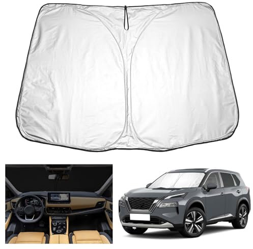 YEE PIN X-Trail T33 Parasol Coche Compatible con Nissan X-Trail T33 2022 2023 2024, Parasol Plegable Coche Parabrisas Parabrisas Protección UV Polvo
