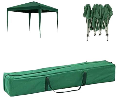 X Cross Bar & Y-Bar Metal Legs and Gazebo Top Cover For 2.4m x 2.4m or 3m x 3m (3m x 3m Gazebo Top Cover only, Green, 1, Gazebo Part)
