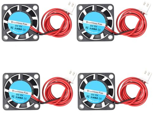Jopto 4PCS Mini Brushless Silent DIY Cooling Fan 25x25x7mm 2507 DC 5V Fan With 2 Pin Terminal Compatible With Laptop Notebook Graphics Card 3D Printer PC CPU Radiator PCB With 30cm/11.81inch Cable