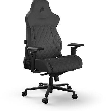 Corsair TC500 LUXE Gaming Chair – Premium Breathable Fabric – Wide Seat – Five-Way Adjustable Armrests – Adjustable Built-in Lumbar Support – 90-160 Degree Recline – Shadow