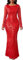 VERWIN Women's Sequins Dress Bodycon Dress Round Neck Long Sleeve Sparkly Mermaid Maxi Dress Casual Party Cocktail Dress L Red