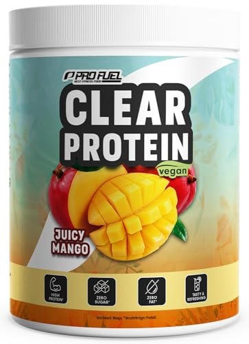 Clear Protein Vegan 1080g JUICY MANGO, unglaublich leckerer & erfrischender Protein-Drink, vegane Clear Whey Protein/Iso Clear Alternative mit hochwertigem Erbsenproteinhydrolysat, 56% Protein